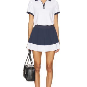 High quality Elegant Polo shirt Buttoned placket Preppy Sporty Woman's Casual Blouses