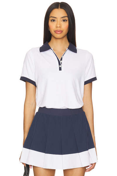High quality Elegant Polo shirt Buttoned placket Preppy Sporty Woman's Casual Blouses