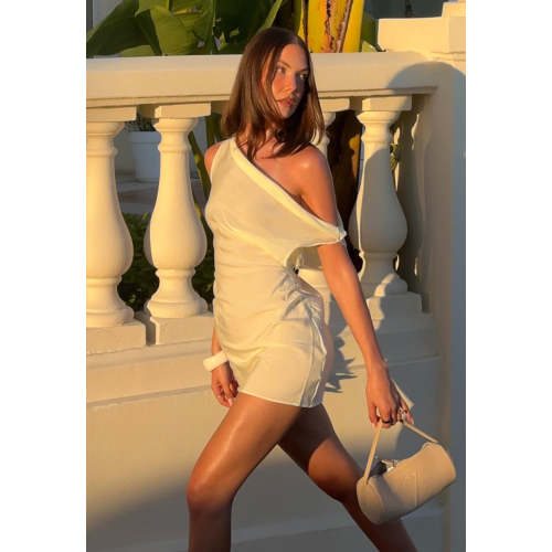 Romantic Lovely Sophisticated Stylish Sunny Elegance One shoulder Woman's Mini Dress