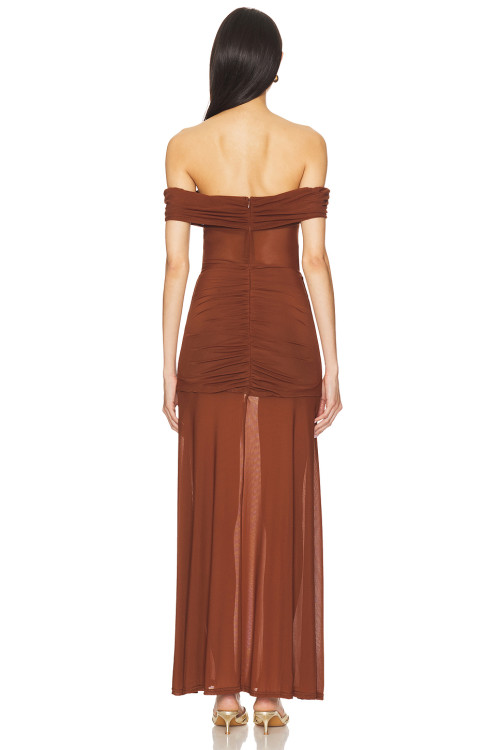 Off shoulder Sheer Elegant Glamorous Sleek Flowy Sexy Delicate Woman's Long Dress