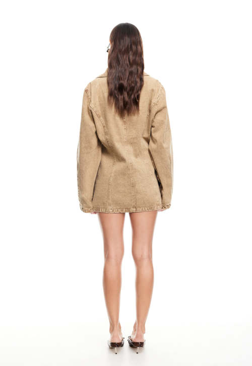Formal Long Sleeve V neckline Double breasted Oversized Hot sale Woman's Mini Dress