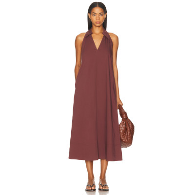 V neckline Oversized Comfortable Casual Hot sale High quality Elegant Woman's Midi Dress