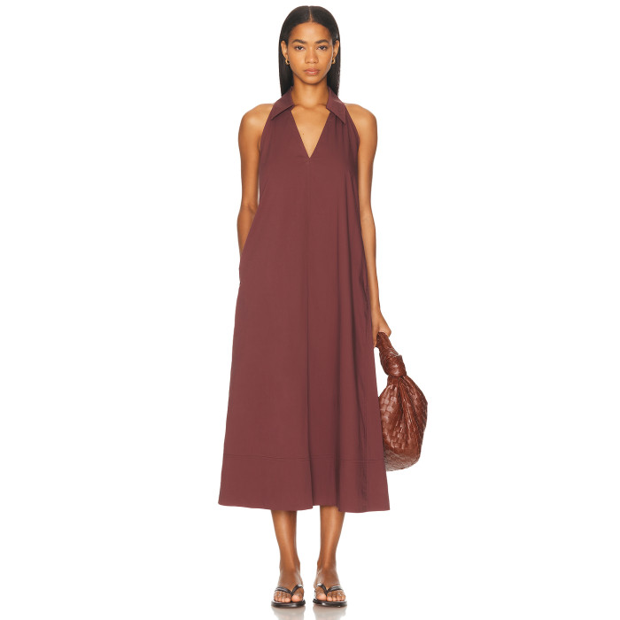 V neckline Oversized Comfortable Casual Hot sale High quality Elegant Woman's Midi Dress