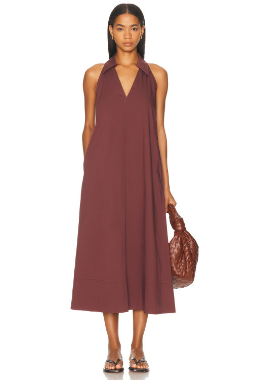 V neckline Oversized Comfortable Casual Hot sale High quality Elegant Woman's Midi Dress