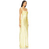 spaghetti ornamental straps open back Sleeveless silky Maxi length Woman's Long Dress