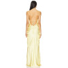 spaghetti ornamental straps open back Sleeveless silky Maxi length Woman's Long Dress