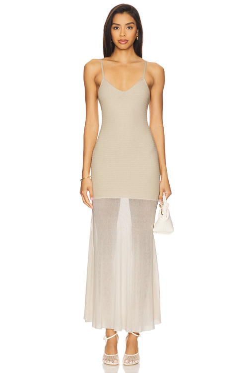 New fashion Camisole High quality Bodycon Sexy Transparency Hot sale Woman's Maxi Dress