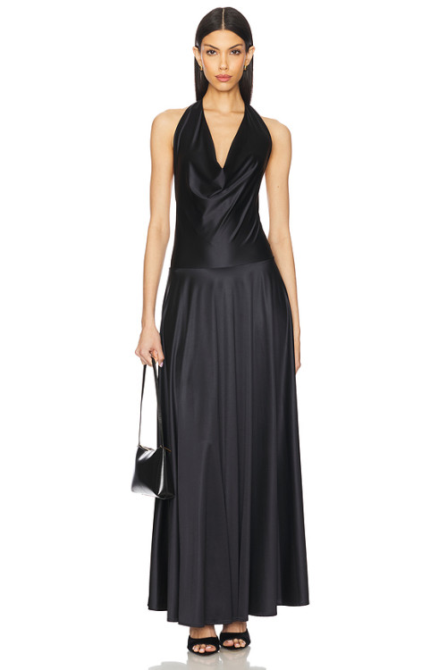 Open back High quality Sleeveless Hot sale Sexy Woman's Halter neckline Long Dress