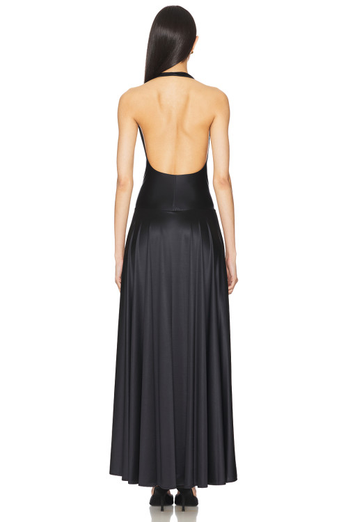 Open back High quality Sleeveless Hot sale Sexy Woman's Halter neckline Long Dress
