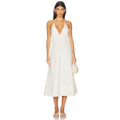 New fashion Romantic Charming Halter V neckline Open back Lovely Woman's Midi Dress