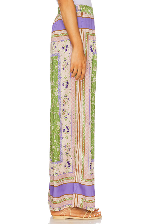 Bohemian Style Patchwork Floral prints High waisted Wide leg Comfortable Woman's Pants