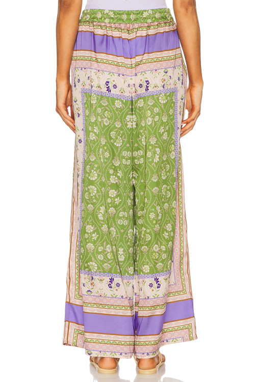 Bohemian Style Patchwork Floral prints High waisted Wide leg Comfortable Woman's Pants