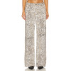 Stylish Customized Slim High quality loose fitting high waisted leopard print Woman's pants