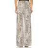 Stylish Customized Slim High quality loose fitting high waisted leopard print Woman's pants