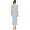 Sleeveless Heart shaped cutouts White detailing High neckline Side slit Woman's Midi Dress