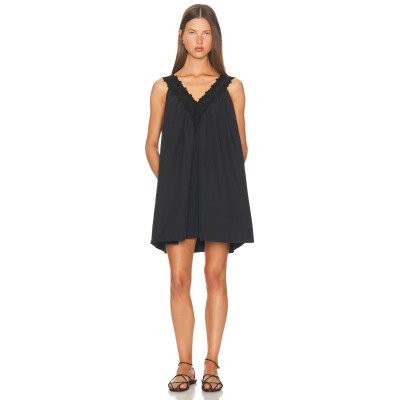 New fashion Lace shoulder strap High quality V neckline Sleeveless Woman's Mini Dress