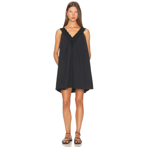 New fashion Lace shoulder strap High quality V neckline Sleeveless Woman's Mini Dress