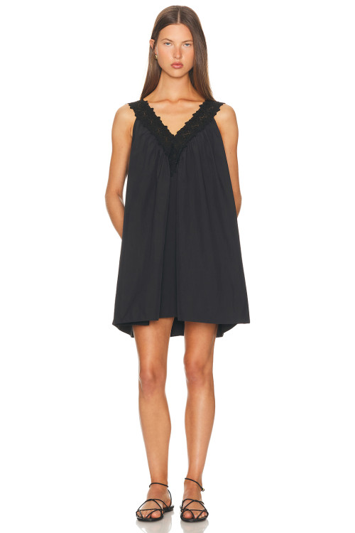 New fashion Lace shoulder strap High quality V neckline Sleeveless Woman's Mini Dress