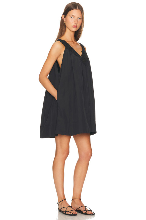 New fashion Lace shoulder strap High quality V neckline Sleeveless Woman's Mini Dress