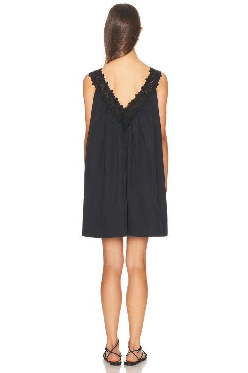 New fashion Lace shoulder strap High quality V neckline Sleeveless Woman's Mini Dress
