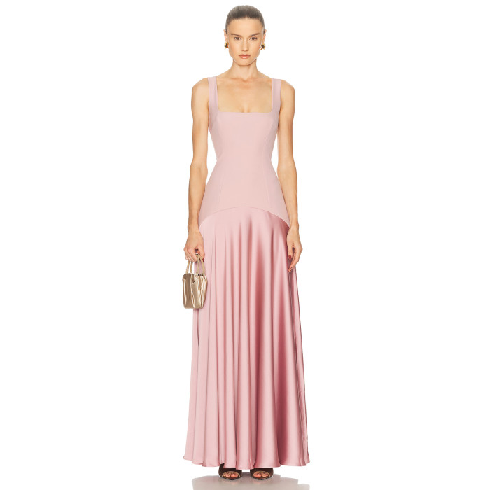 Charming Elegant Sexy Lovely High quality Exquisite Square neckline Woman's Maxi Dress