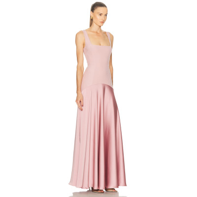 Charming Elegant Sexy Lovely High quality Exquisite Square neckline Woman's Maxi Dress