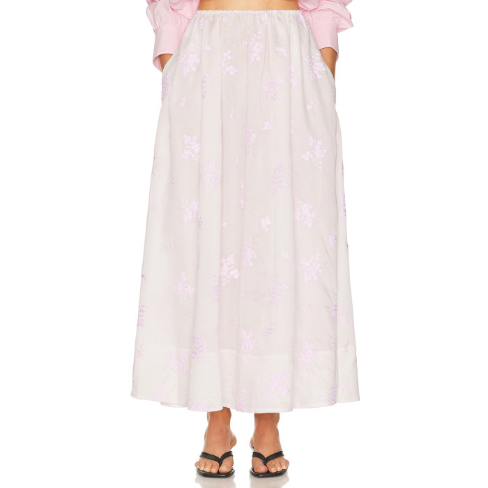 Light colored Delicate Gentle Elegant Romantic Flowing Oversized Woman's Midi Dress
