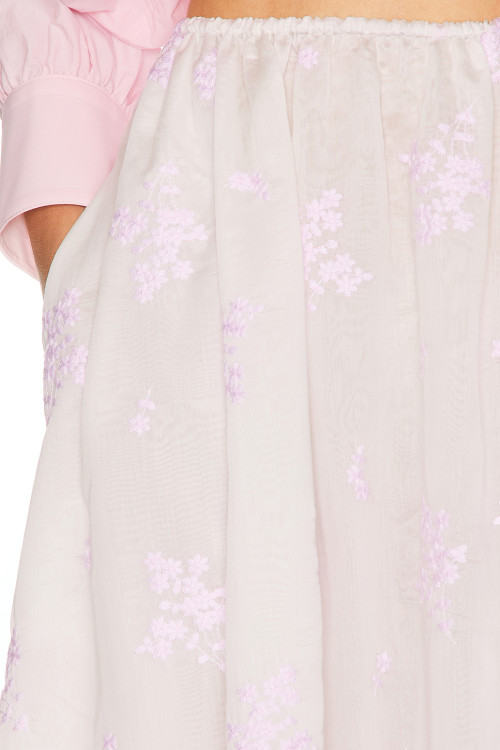 Light colored Delicate Gentle Elegant Romantic Flowing Oversized Woman's Midi Dress