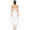 Spaghetti Open back Fitted Flared Elegant Minimalist Plunging V neckline Woman's Midi Lace Dress