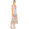 Floral printed Side slit Backless Sleeveless Lightweight Elegant Woman's Midi Dress