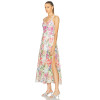 Floral printed Side slit Backless Sleeveless Lightweight Elegant Woman's Midi Dress