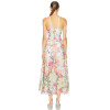 Floral printed Side slit Backless Sleeveless Lightweight Elegant Woman's Midi Dress