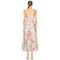Floral printed Side slit Backless Sleeveless Lightweight Elegant Woman's Midi Dress
