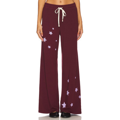 New style Casual Custom Star pattern Slim High quality Wide leg trousers Woman's Pants