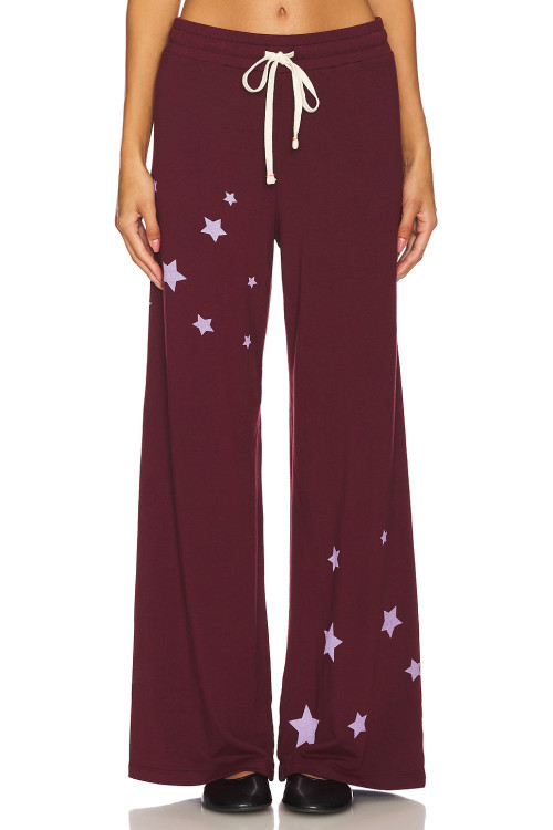 New style Casual Custom Star pattern Slim High quality Wide leg trousers Woman's Pants