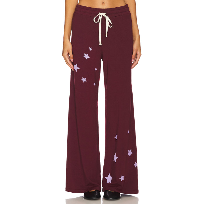 New style Casual Custom Star pattern Slim High quality Wide leg trousers Woman's Pants