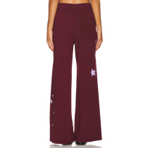 New style Casual Custom Star pattern Slim High quality Wide leg trousers Woman's Pants