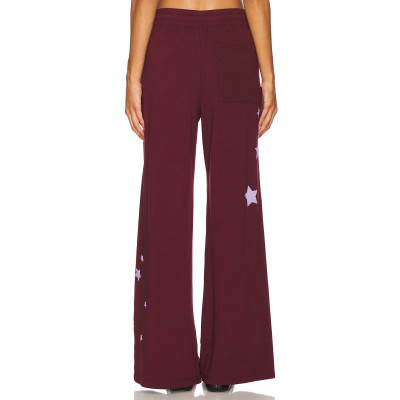 New style Casual Custom Star pattern Slim High quality Wide leg trousers Woman's Pants