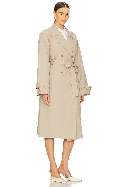 Elegant Notched collar Double breasted Polished Customized Woman's Trench coat