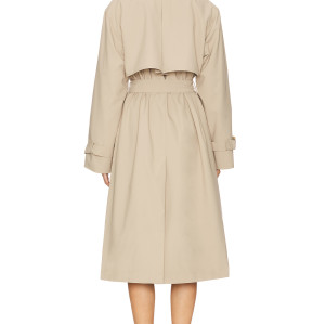 Elegant Notched collar Double breasted Polished Customized Woman's Trench coat