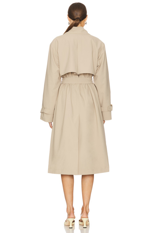 Elegant Notched collar Double breasted Polished Customized Woman's Trench coat