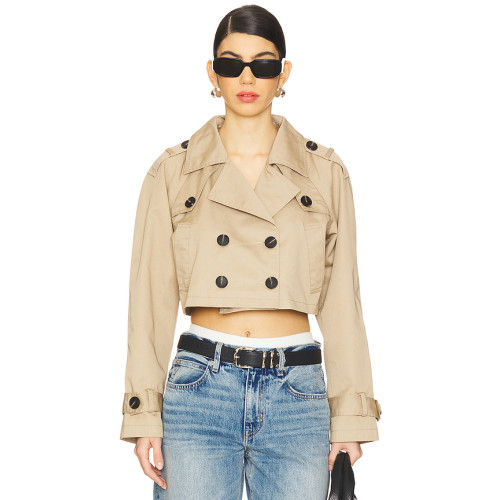 Fashionable Sexy Elegant Business style High quality Chic Woman's Mini Trench coat
