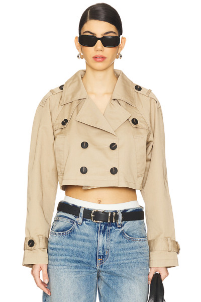 Fashionable Sexy Elegant Business style High quality Chic Woman's Mini Trench coat