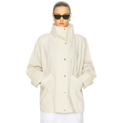 Loose fitting Convertible collar Dropped shoulders Wide sleeves Relaxed Woman's Jackets