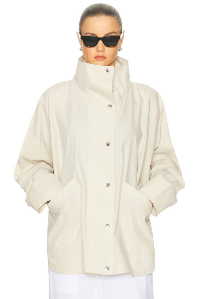 Loose fitting Convertible collar Dropped shoulders Wide sleeves Relaxed Woman's Jackets