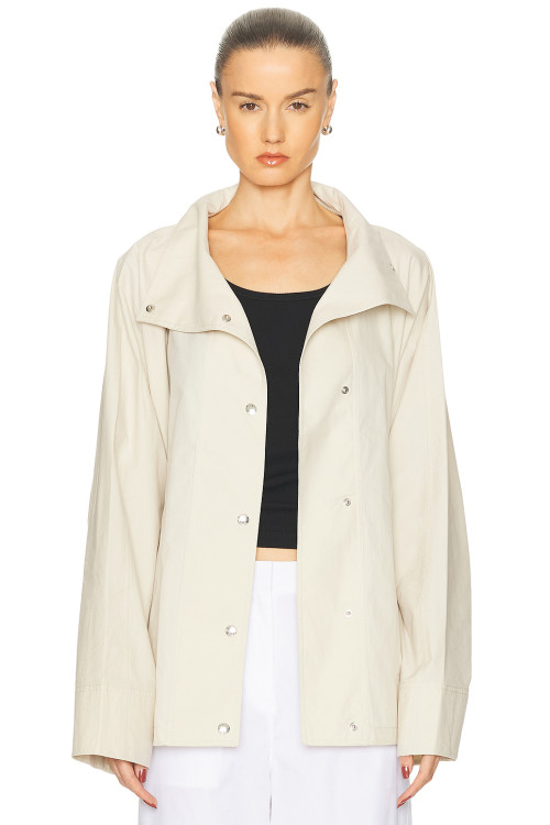 Loose fitting Convertible collar Dropped shoulders Wide sleeves Relaxed Woman's Jackets