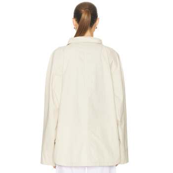 Loose fitting Convertible collar Dropped shoulders Wide sleeves Relaxed Woman's Jackets