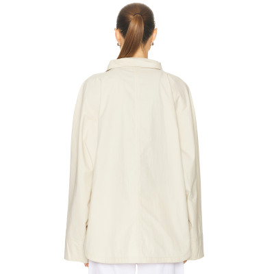 Loose fitting Convertible collar Dropped shoulders Wide sleeves Relaxed Woman's Jackets