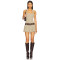 Sexy High quality Elegant Halter neckline Backless Sleeveless Woman's Mini Dress