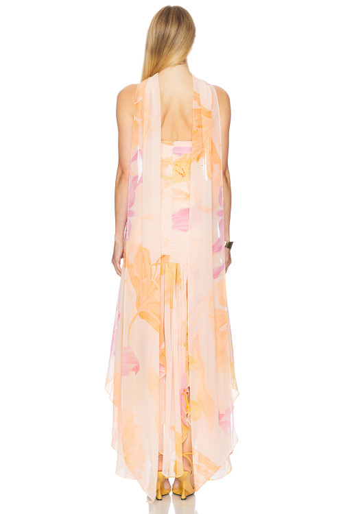 Sleeveless High quality Charming Elegant Halter neckline beautiful Woman's Long Dress